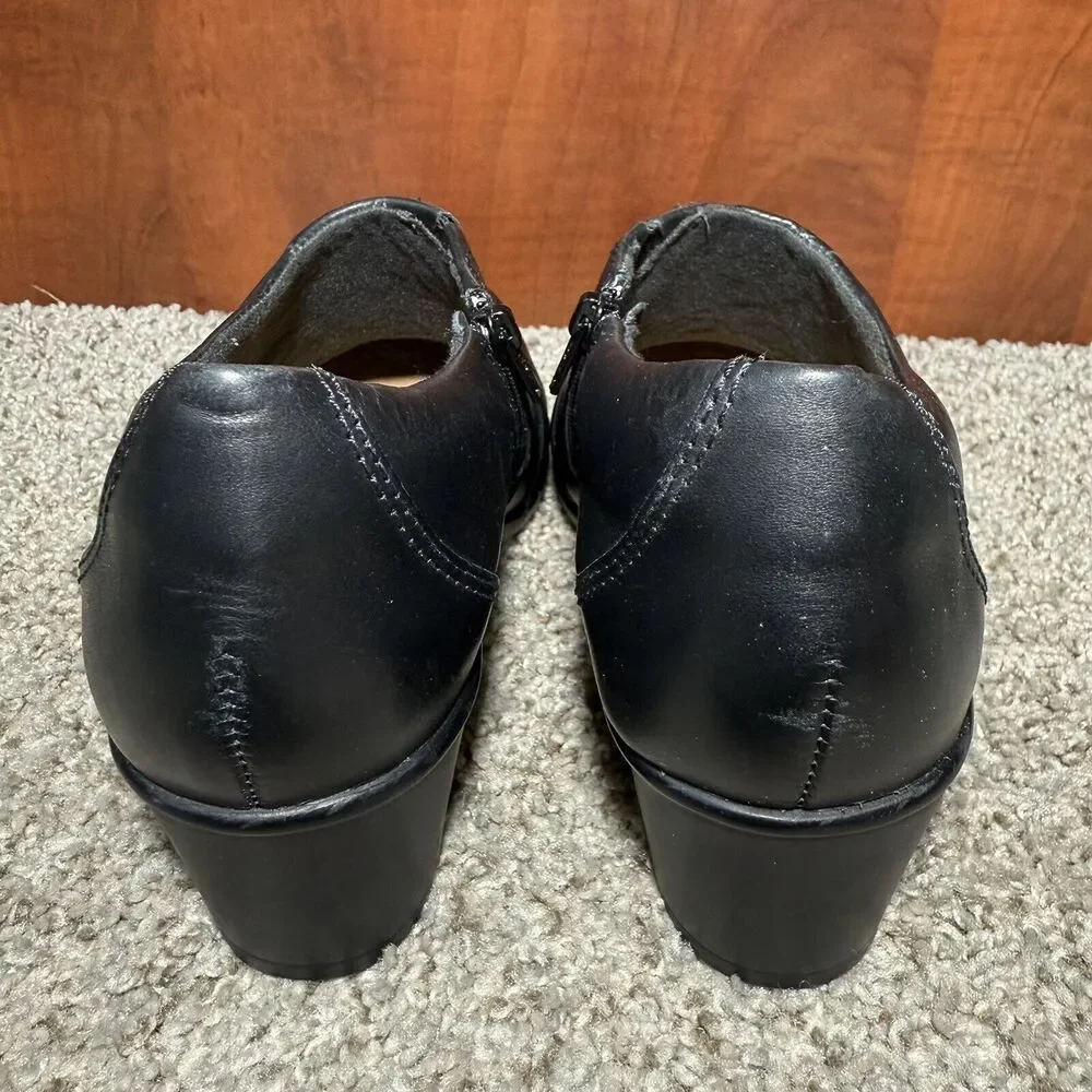 Clarks Genette Port Womens Black Leather Pumps Size 7M - Picture 4 of 9